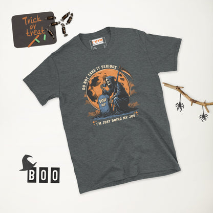 Funny Grim Reaper T-Shirt - Funny Halloween Tee - Dark Heather - T-Shirts Online