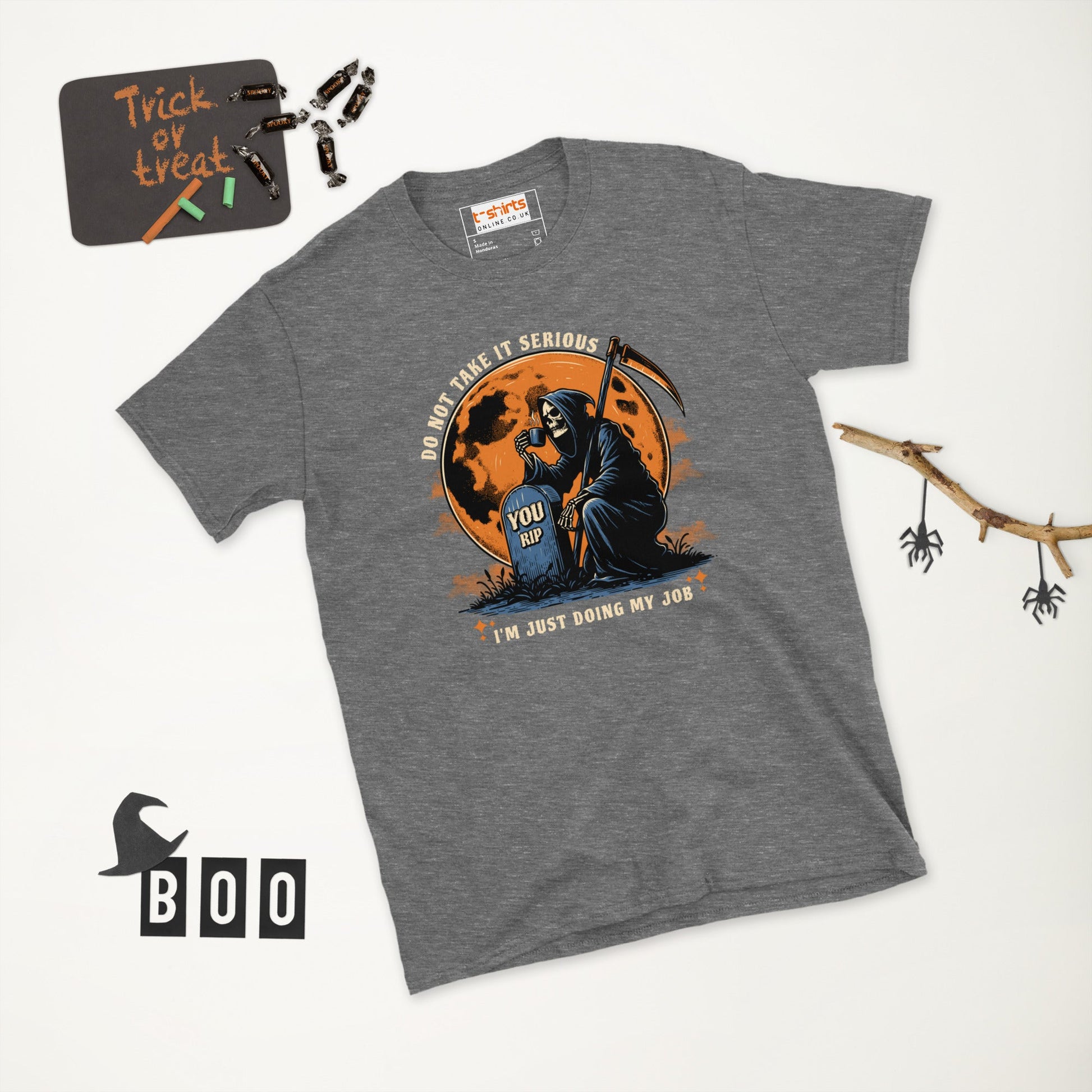 Funny Grim Reaper T-Shirt - Funny Halloween Tee - Graphite Heather - T-Shirts Online