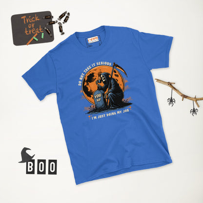 Funny Grim Reaper T-Shirt - Funny Halloween Tee - Royal - T-Shirts Online