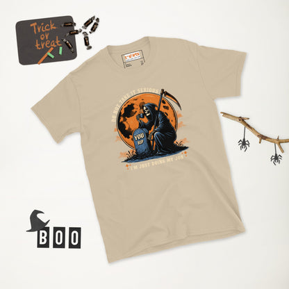 Funny Grim Reaper T-Shirt - Funny Halloween Tee - Sand - T-Shirts Online
