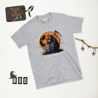 Funny Grim Reaper T-Shirt - Funny Halloween Tee - Sport Grey - T-Shirts Online