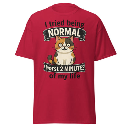 Funny Grumpy Cat T-Shirt | I Tried Being Normal Tee - Cardinal - T-Shirts Online