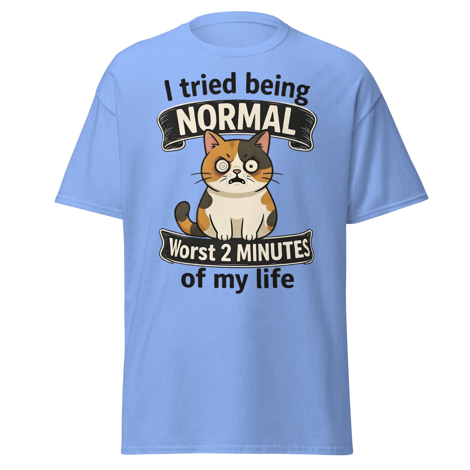 Funny Grumpy Cat T-Shirt | I Tried Being Normal Tee - Carolina Blue - T-Shirts Online