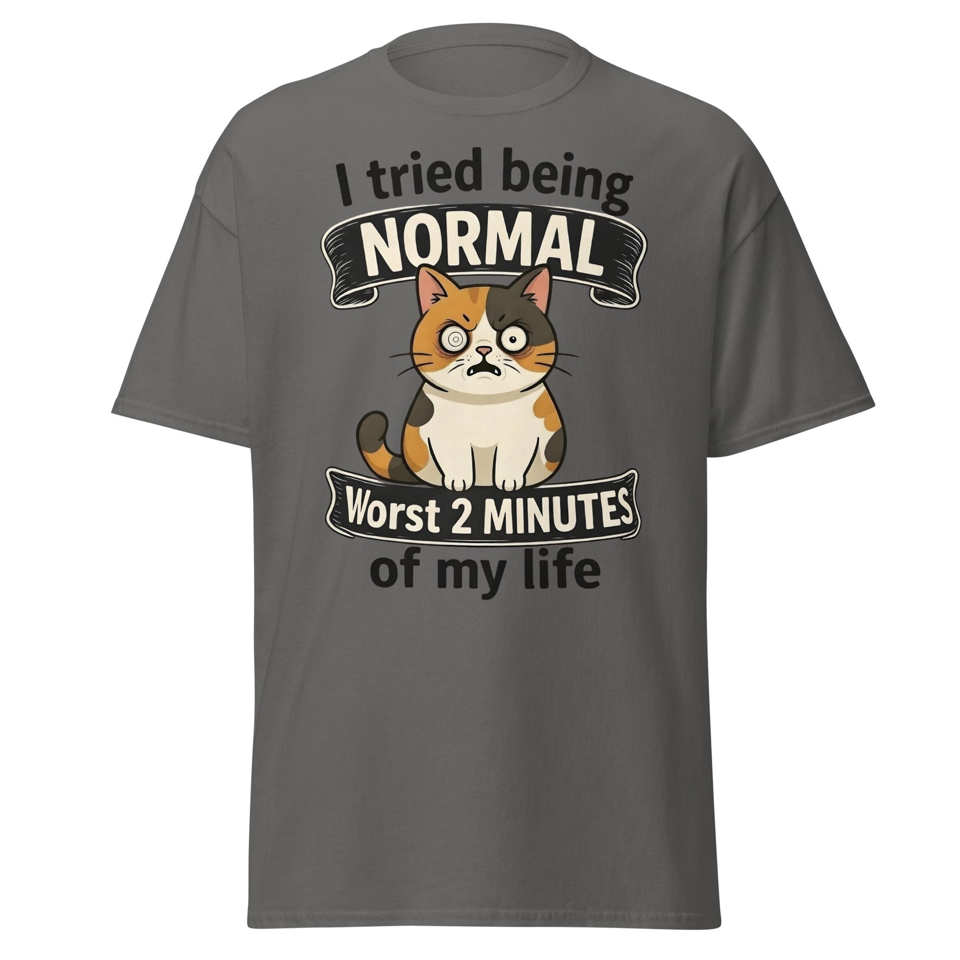 Funny Grumpy Cat T-Shirt | I Tried Being Normal Tee - Charcoal - T-Shirts Online