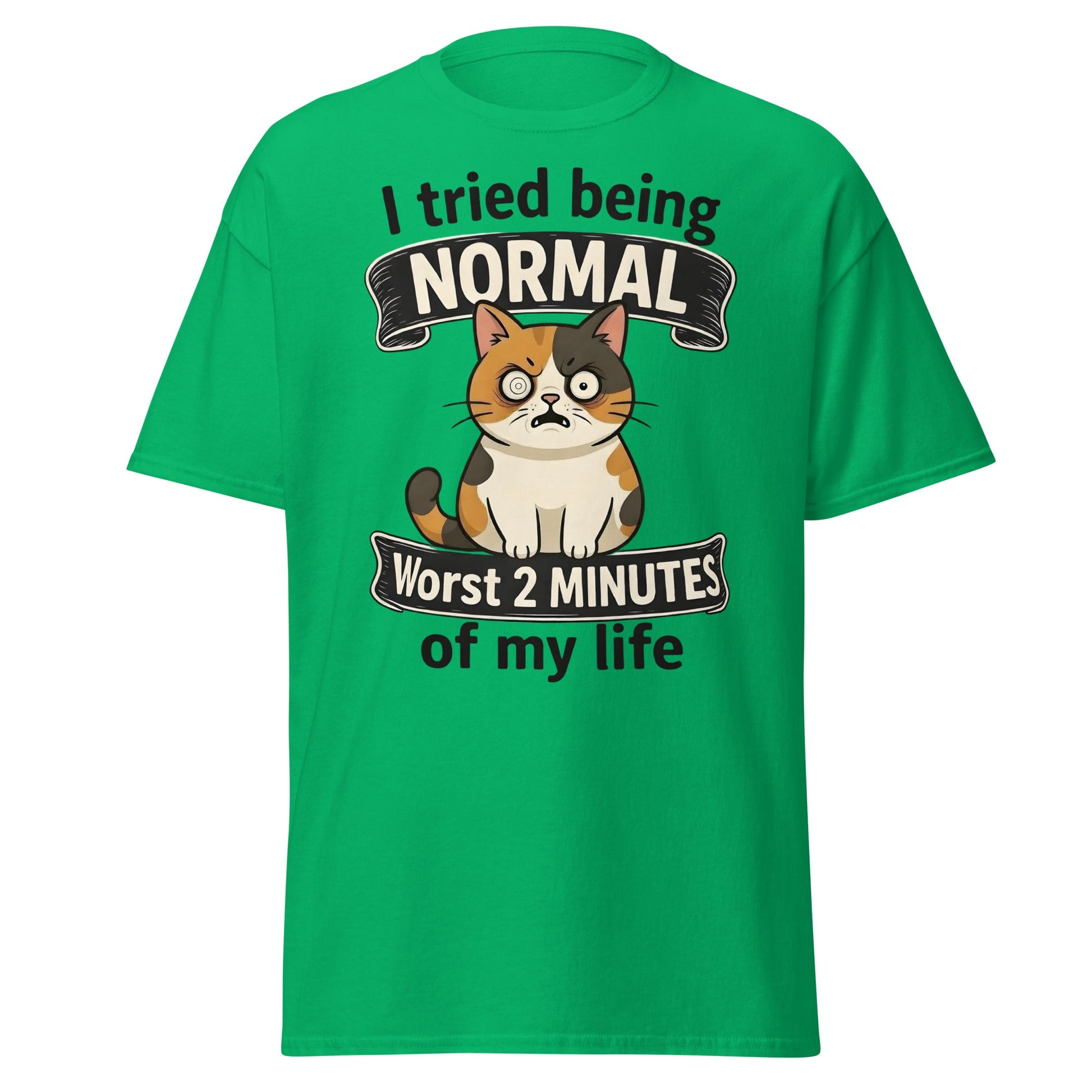 Funny Grumpy Cat T-Shirt | I Tried Being Normal Tee - Irish Green - T-Shirts Online
