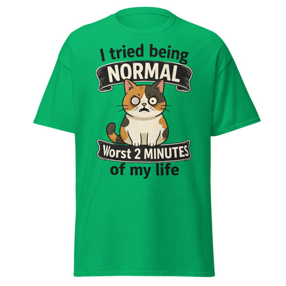 Funny Grumpy Cat T-Shirt | I Tried Being Normal Tee - Irish Green - T-Shirts Online