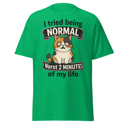 Funny Grumpy Cat T-Shirt | I Tried Being Normal Tee - Irish Green - T-Shirts Online