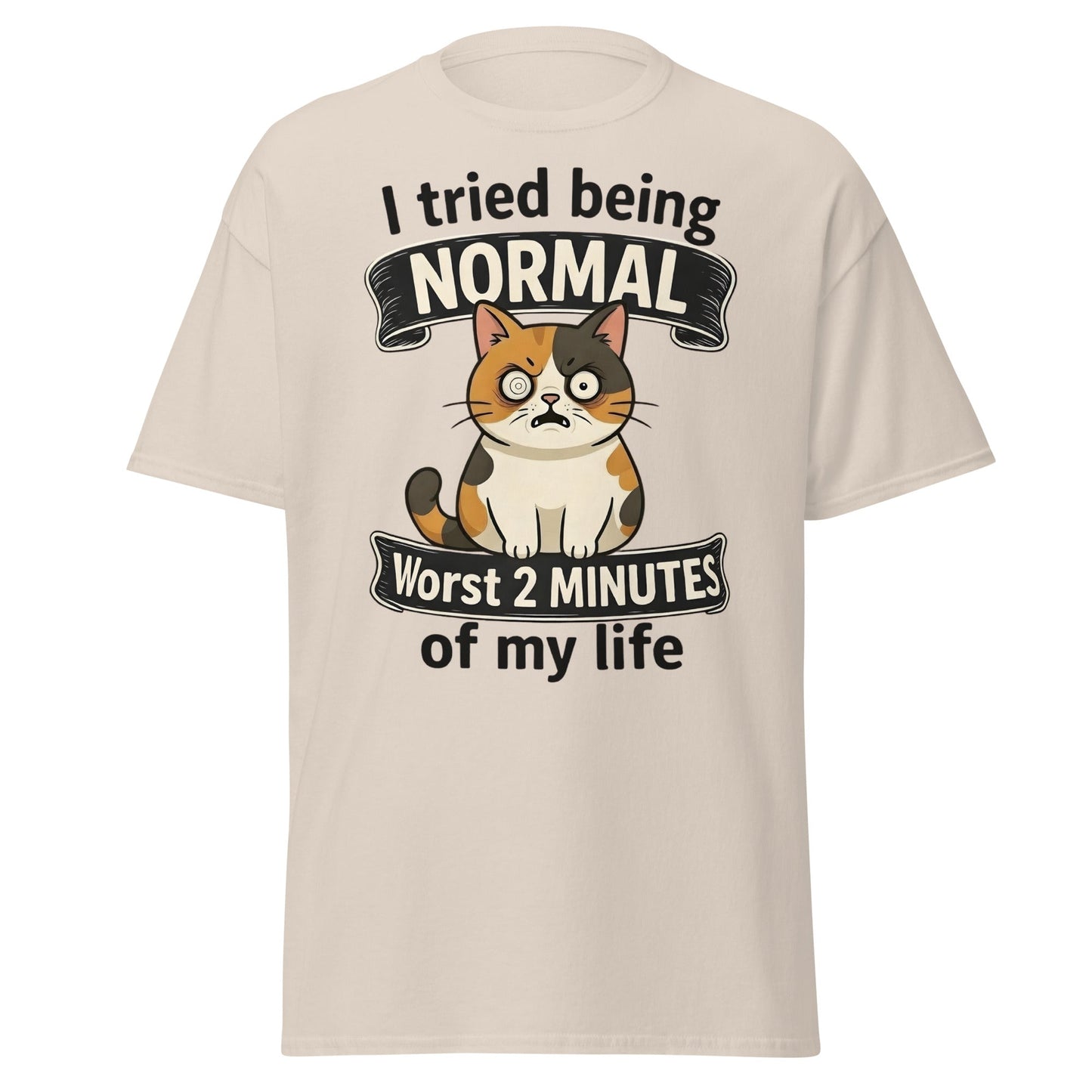 Funny Grumpy Cat T-Shirt | I Tried Being Normal Tee - Natural - T-Shirts Online