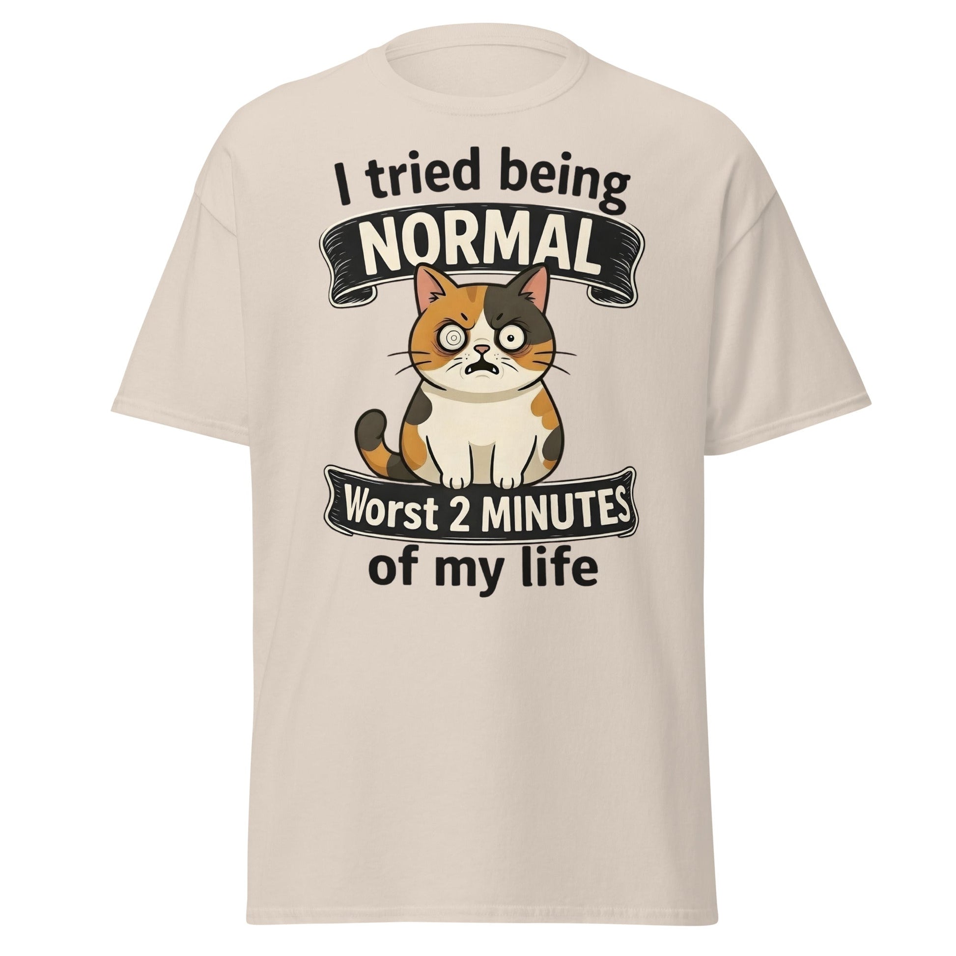 Funny Grumpy Cat T-Shirt | I Tried Being Normal Tee - Natural - T-Shirts Online