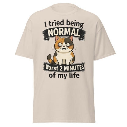 Funny Grumpy Cat T-Shirt | I Tried Being Normal Tee - Natural - T-Shirts Online