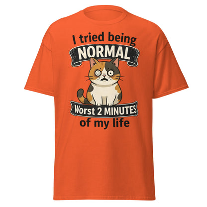 Funny Grumpy Cat T-Shirt | I Tried Being Normal Tee - Orange - T-Shirts Online