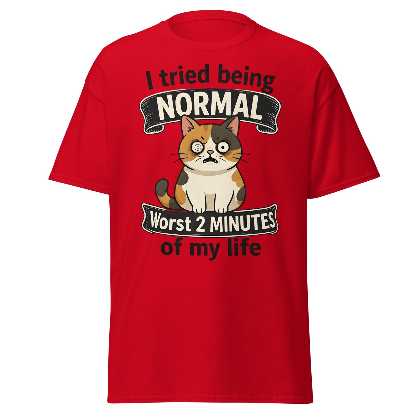 Funny Grumpy Cat T-Shirt | I Tried Being Normal Tee - Red - T-Shirts Online