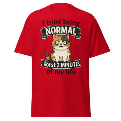 Funny Grumpy Cat T-Shirt | I Tried Being Normal Tee - Red - T-Shirts Online