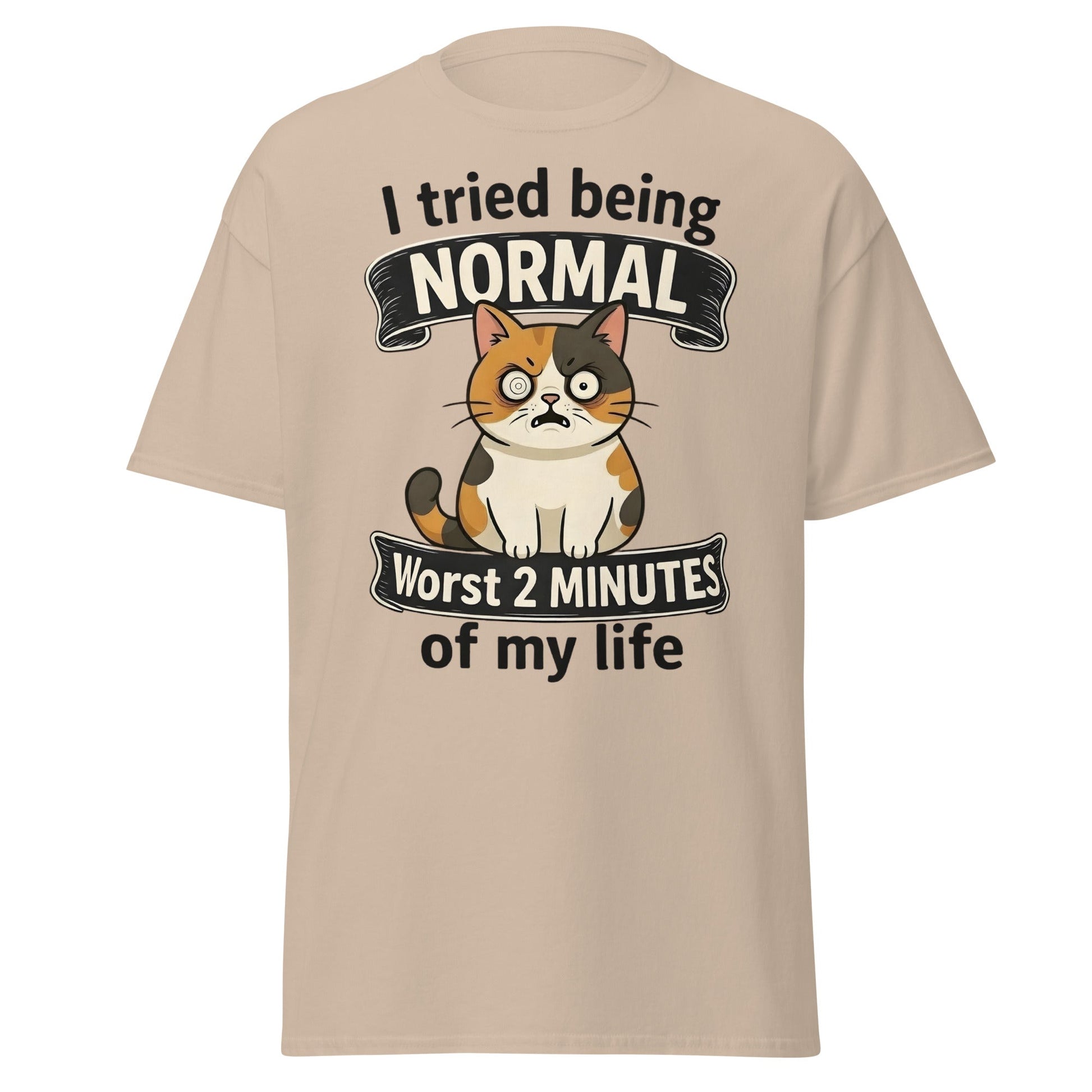Funny Grumpy Cat T-Shirt | I Tried Being Normal Tee - Sand - T-Shirts Online