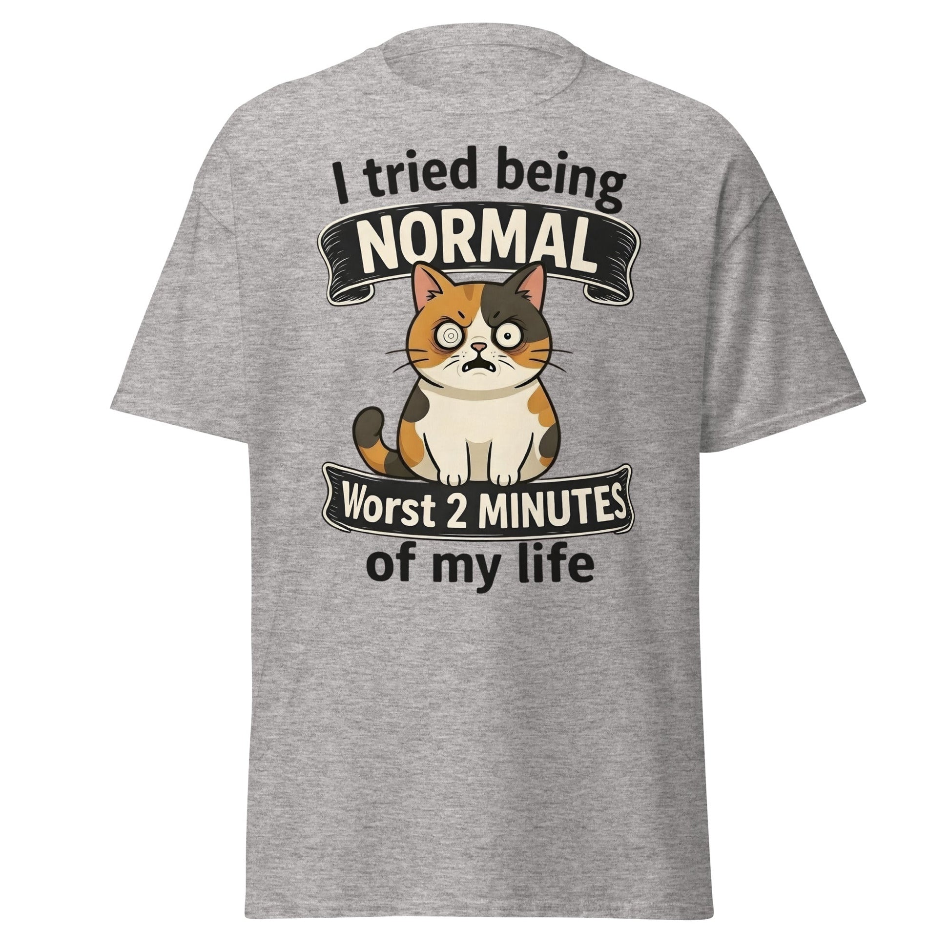 Funny Grumpy Cat T-Shirt | I Tried Being Normal Tee - Sport Grey - T-Shirts Online