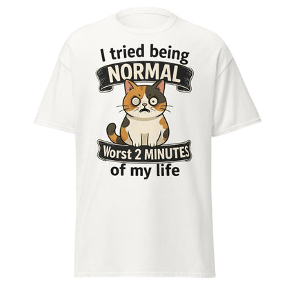 Funny Grumpy Cat T-Shirt | I Tried Being Normal Tee - White - T-Shirts Online