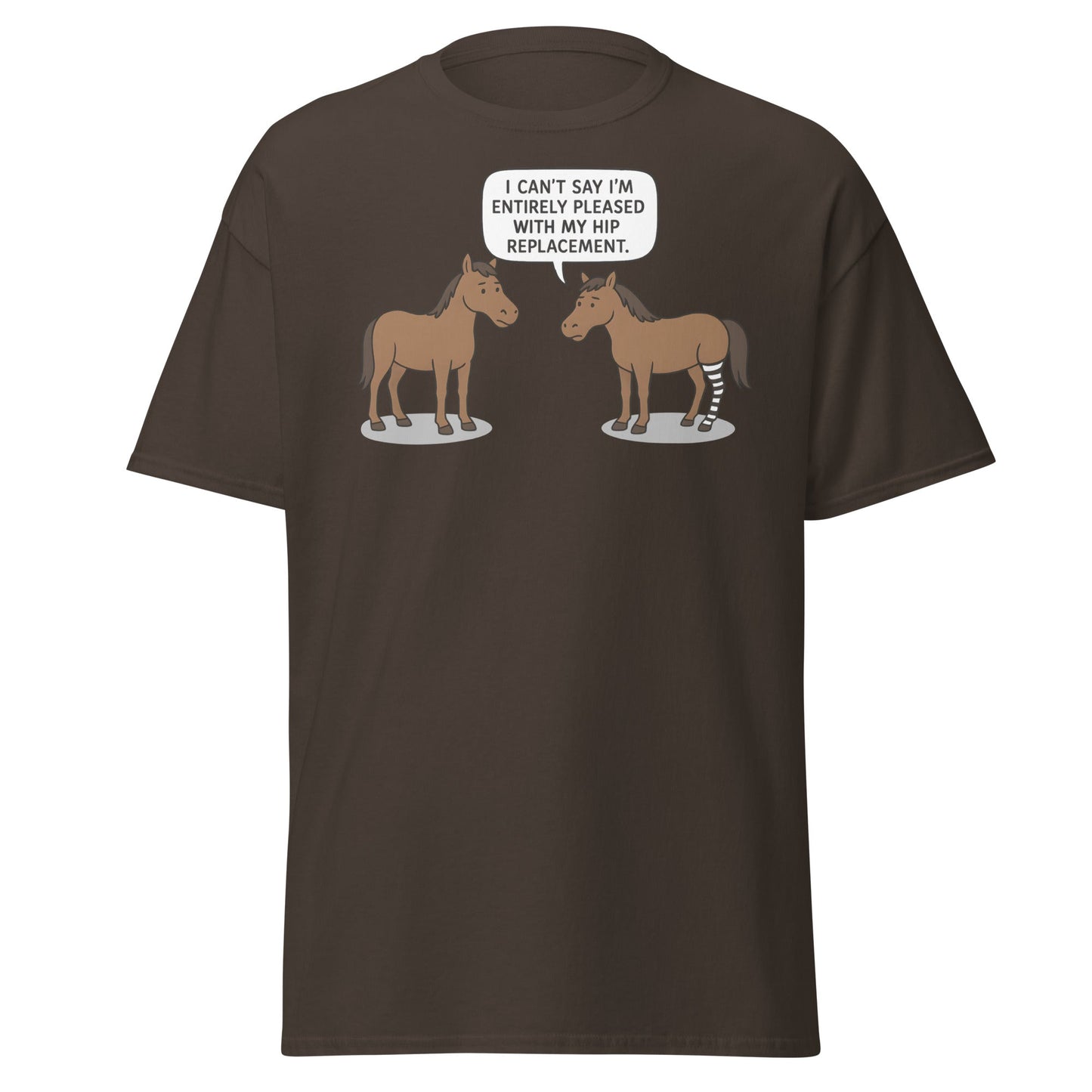 Funny Horse Hip Replacement Zebra Leg T-Shirt - Dark Chocolate - T-Shirts Online