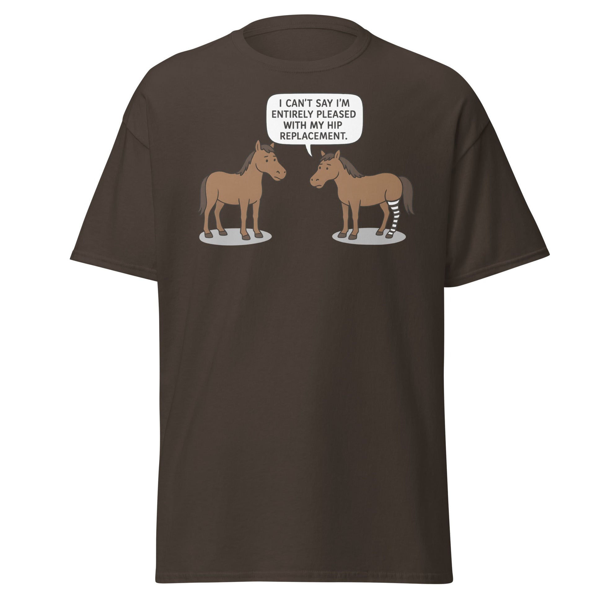 Funny Horse Hip Replacement Zebra Leg T-Shirt - Dark Chocolate - T-Shirts Online