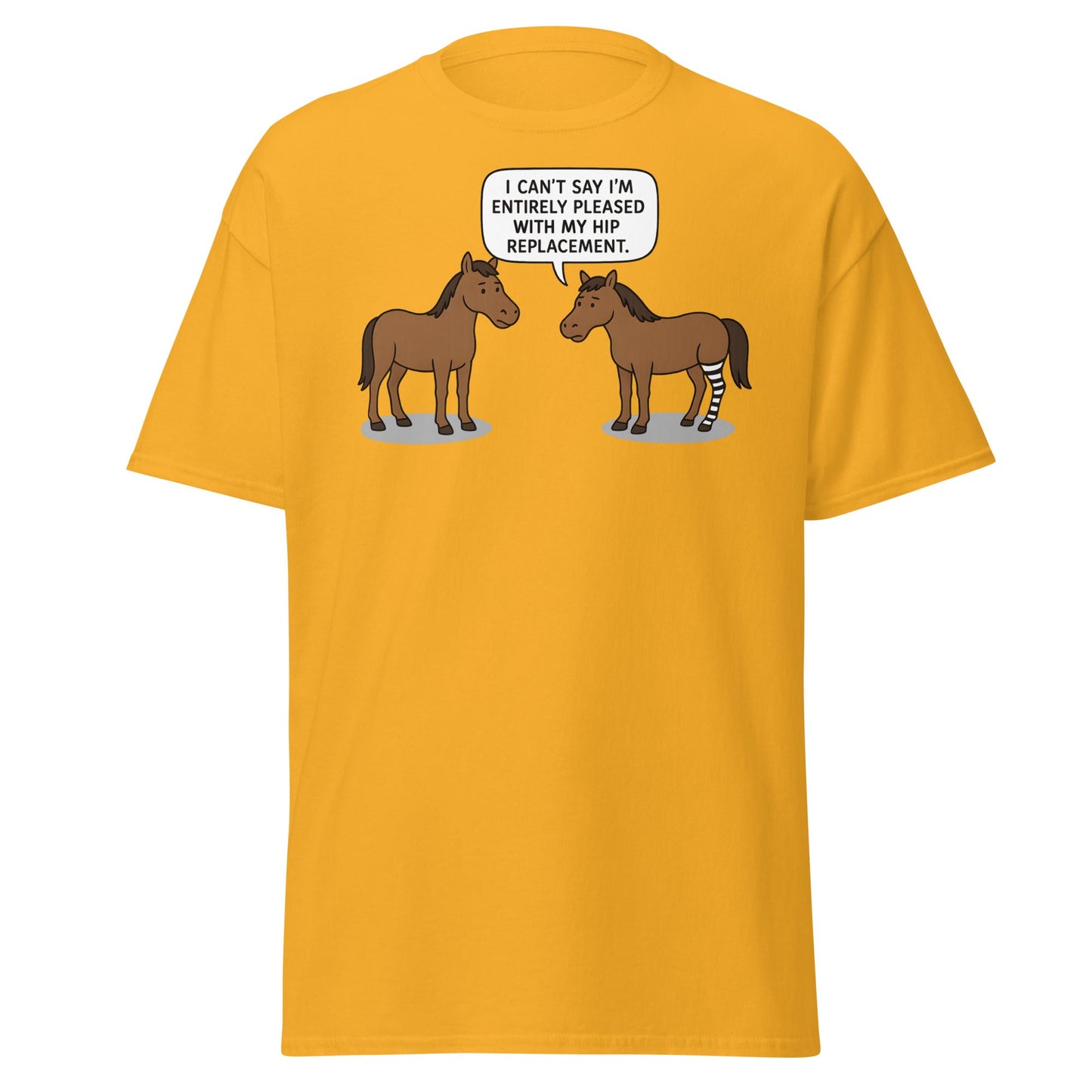 Funny Horse Hip Replacement Zebra Leg T-Shirt - Gold - T-Shirts Online