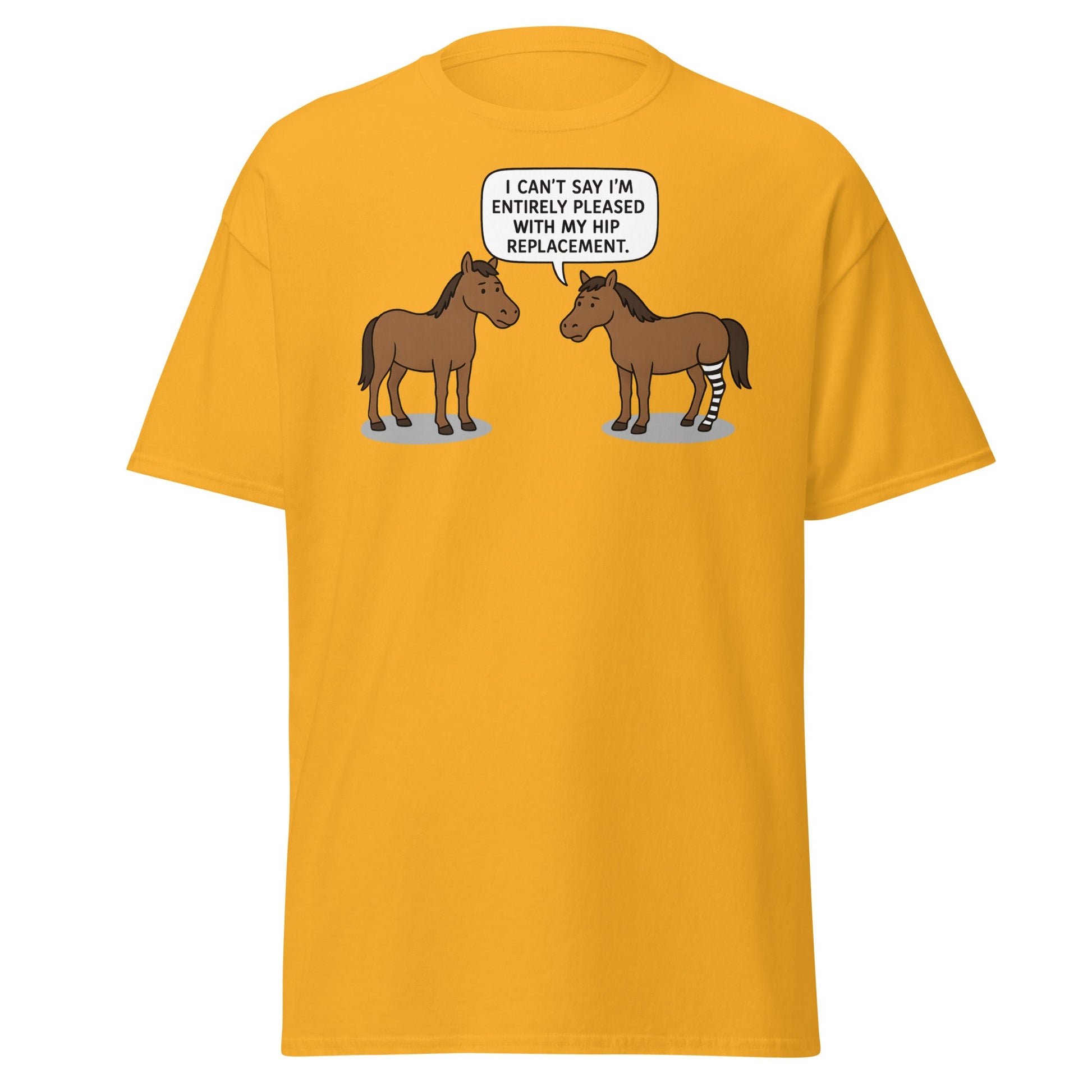 Funny Horse Hip Replacement Zebra Leg T-Shirt - Gold - T-Shirts Online