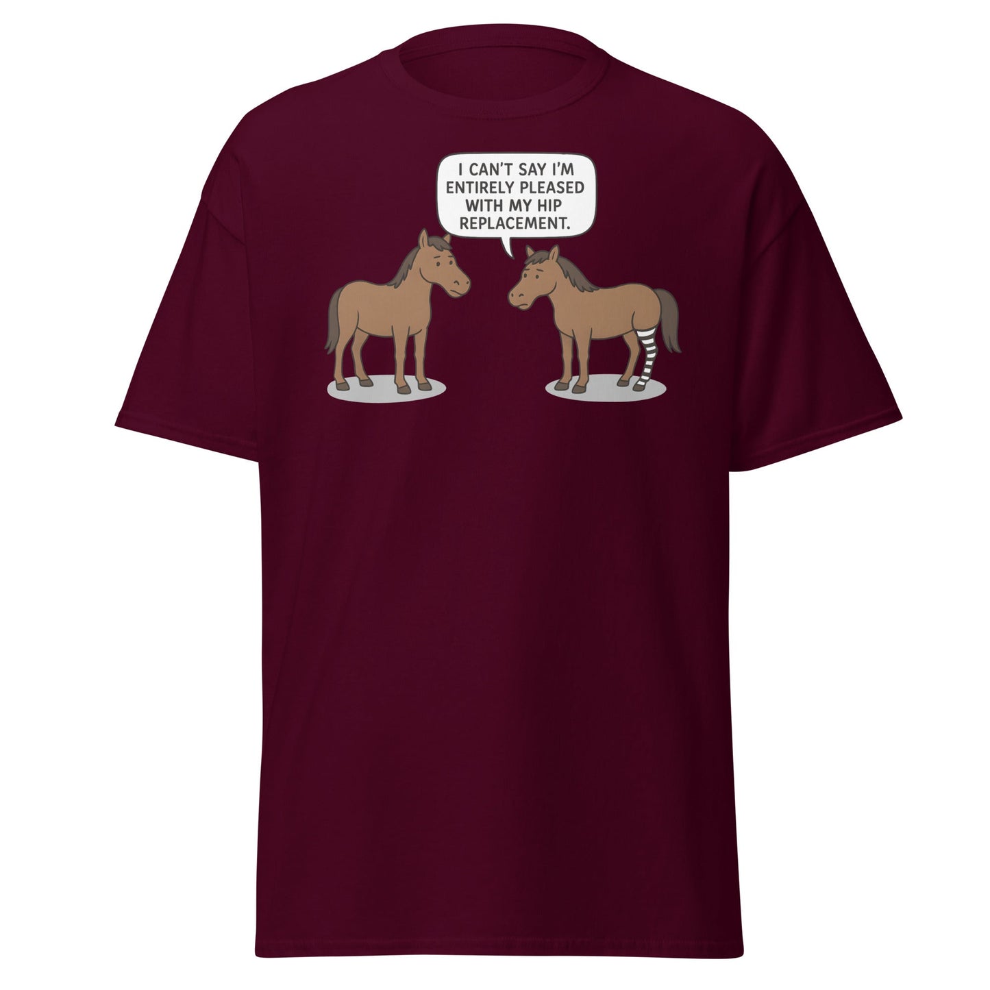 Funny Horse Hip Replacement Zebra Leg T-Shirt - Maroon - T-Shirts Online