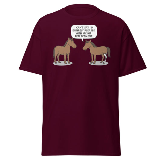 Funny Horse Hip Replacement Zebra Leg T-Shirt - Maroon - T-Shirts Online