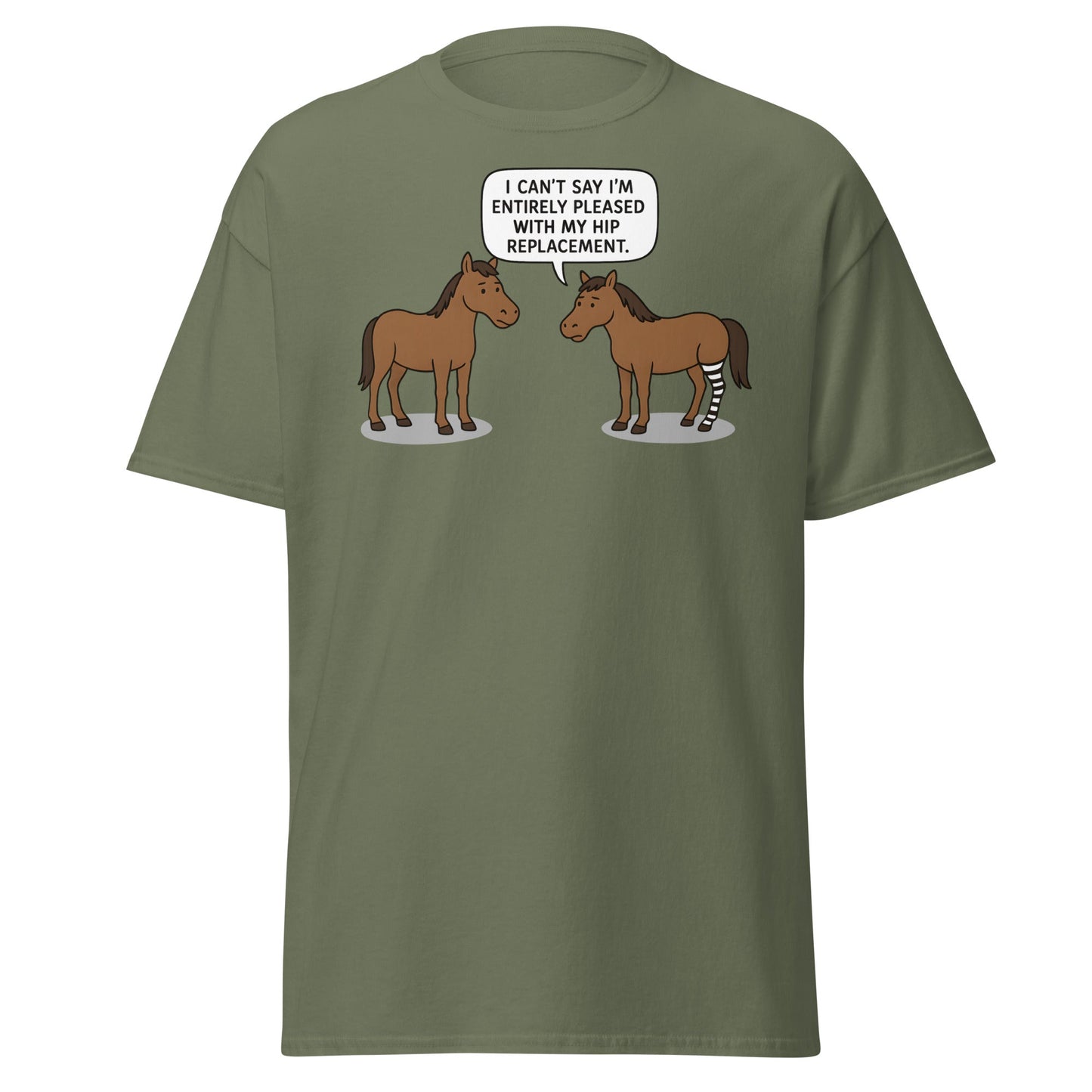 Funny Horse Hip Replacement Zebra Leg T-Shirt - Military Green - T-Shirts Online