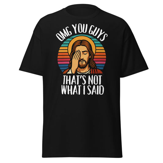 Funny Jesus Facepalm T-Shirt - Retro Sarcastic Graphic Tee - Black - T-Shirts Online