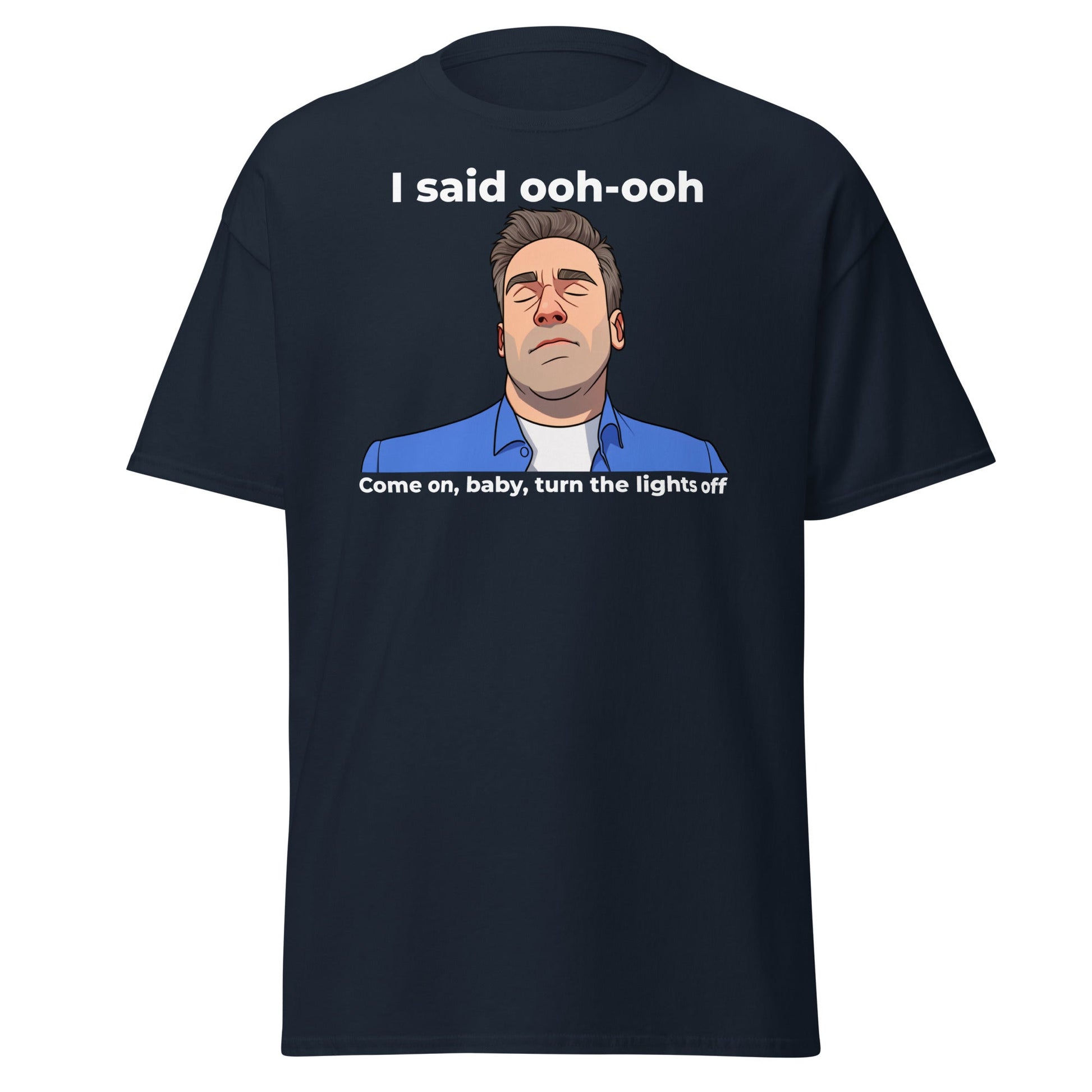 Funny Jon Hamm Ooh - Ooh T-Shirt | Classic Meme Tee - Navy - T-Shirts Online