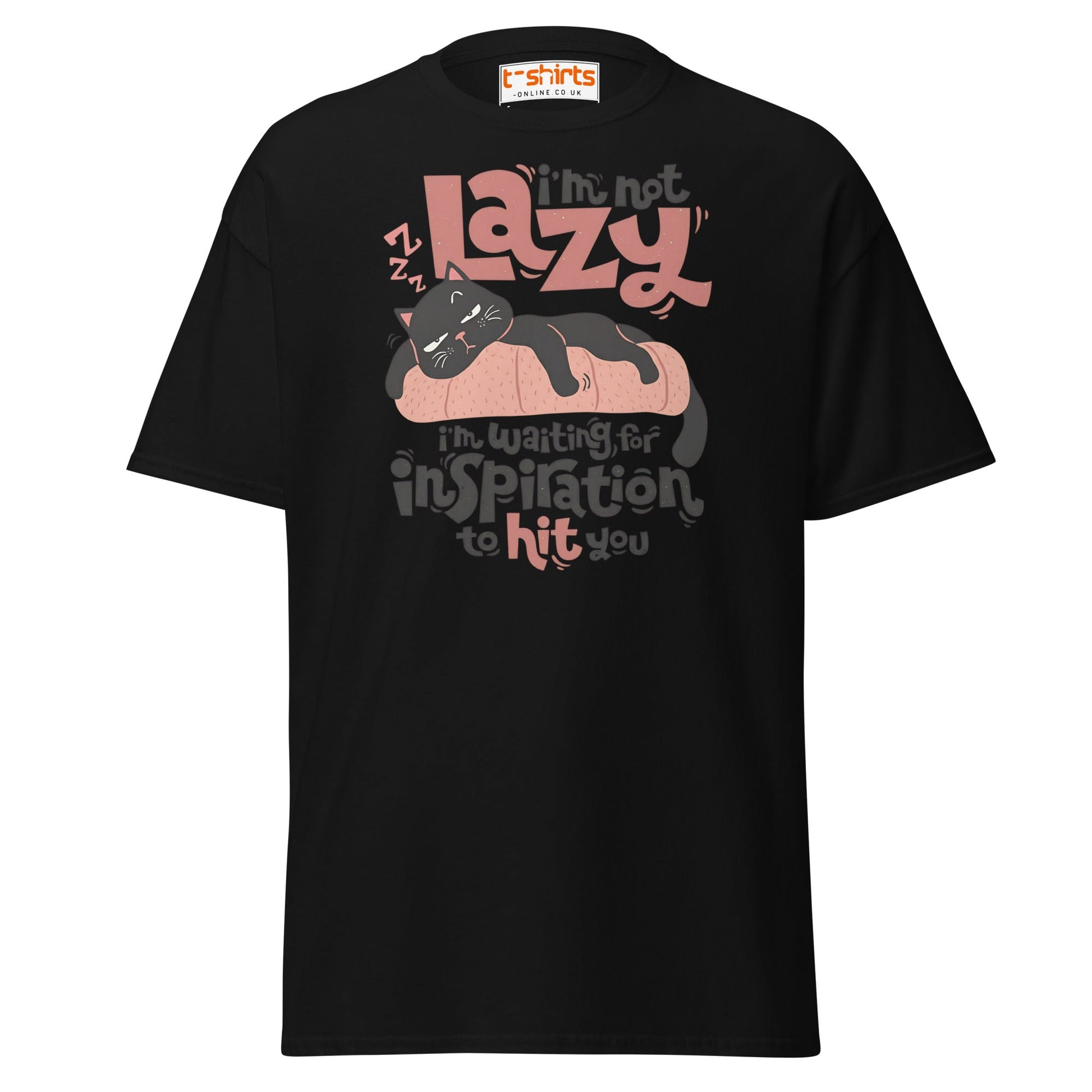 Funny Lazy Cat T-Shirt – Inspiration Humor Tee - Black - T-Shirts Online