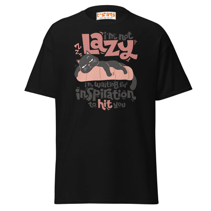 Funny Lazy Cat T-Shirt – Inspiration Humor Tee - Black - T-Shirts Online