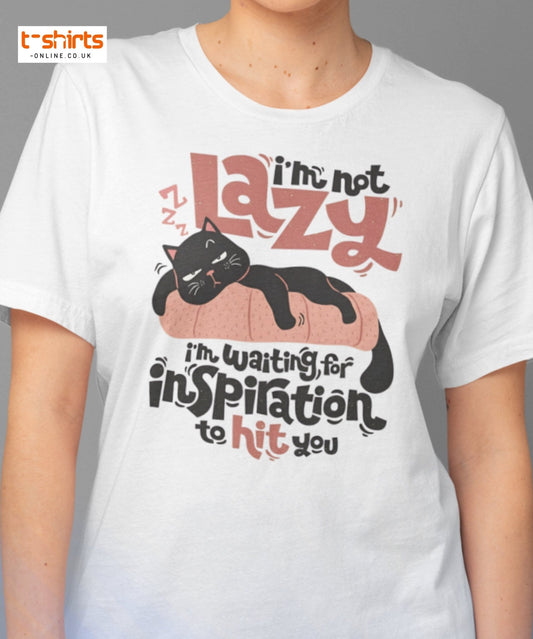 Funny Lazy Cat T-Shirt – Inspiration Humor Tee - Black - T-Shirts Online