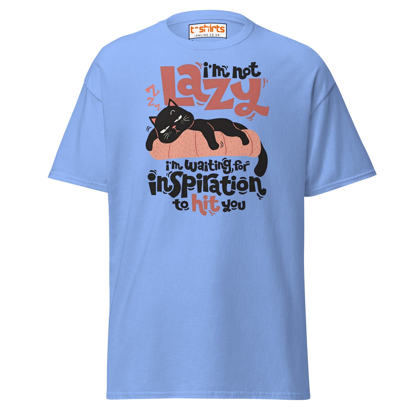 Funny Lazy Cat T-Shirt – Inspiration Humor Tee - Carolina Blue - T-Shirts Online