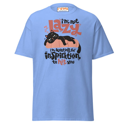 Funny Lazy Cat T-Shirt – Inspiration Humor Tee - Carolina Blue - T-Shirts Online