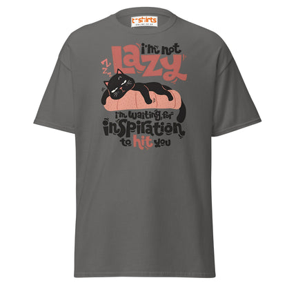 Funny Lazy Cat T-Shirt – Inspiration Humor Tee - Charcoal - T-Shirts Online