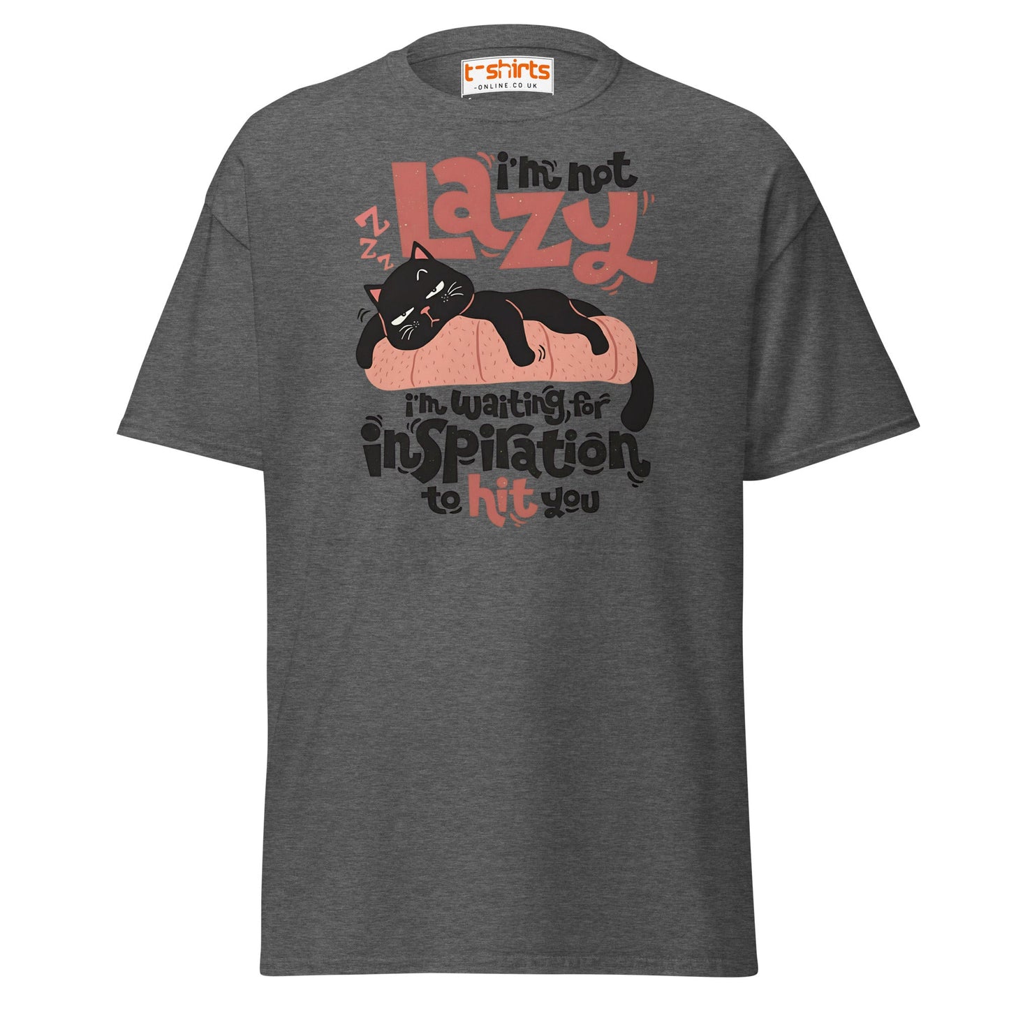 Funny Lazy Cat T-Shirt – Inspiration Humor Tee - Dark Heather - T-Shirts Online