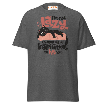 Funny Lazy Cat T-Shirt – Inspiration Humor Tee - Dark Heather - T-Shirts Online