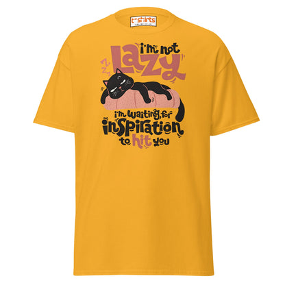 Funny Lazy Cat T-Shirt – Inspiration Humor Tee - Gold - T-Shirts Online