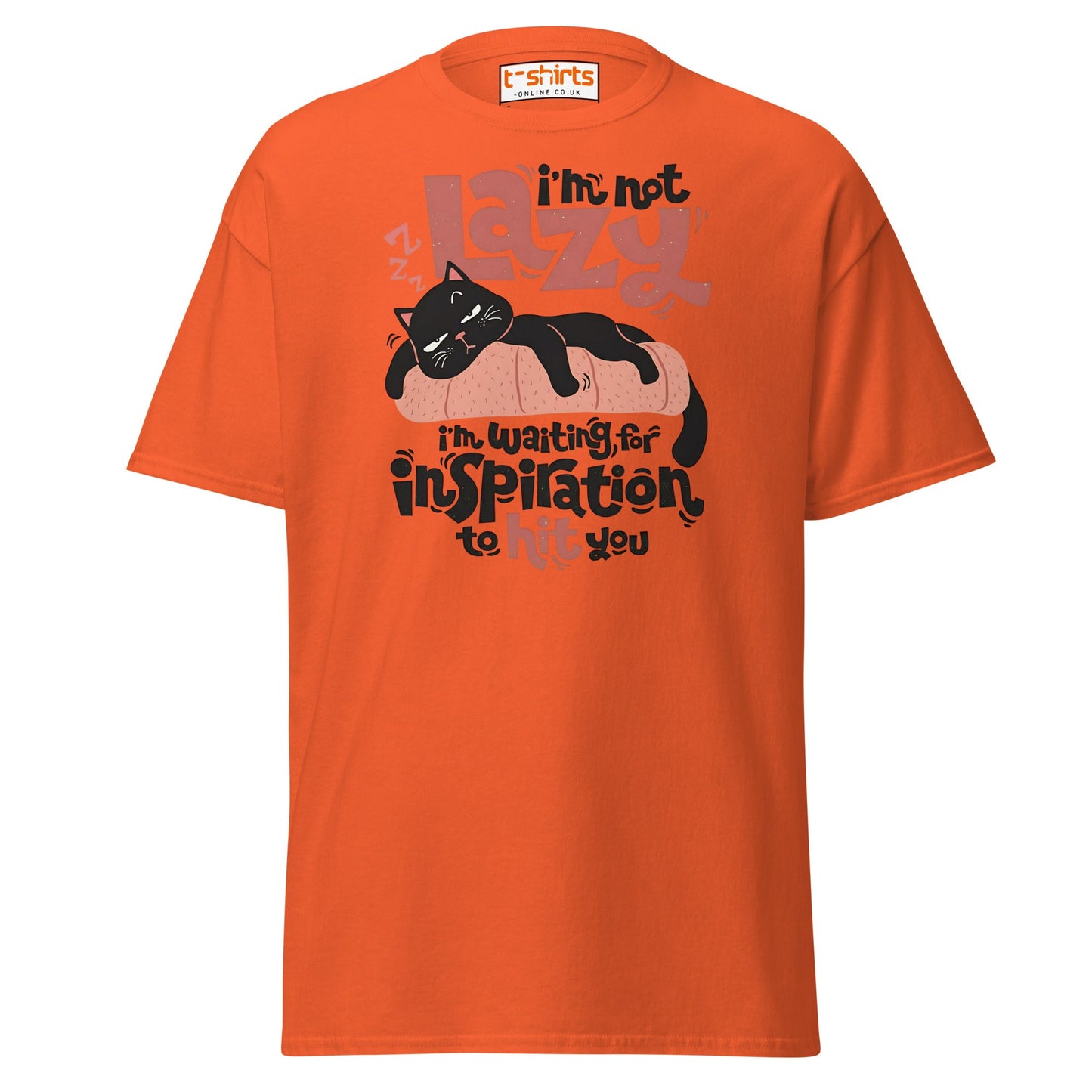 Funny Lazy Cat T-Shirt – Inspiration Humor Tee - Orange - T-Shirts Online