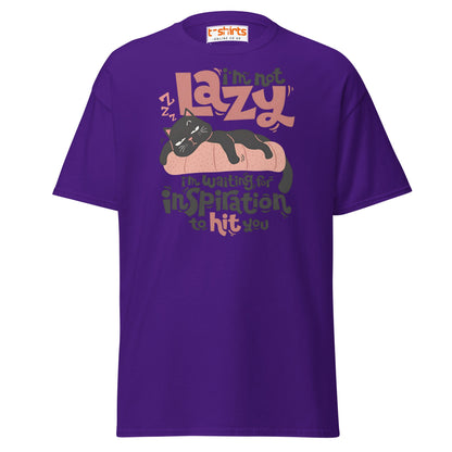 Funny Lazy Cat T-Shirt – Inspiration Humor Tee - Purple - T-Shirts Online