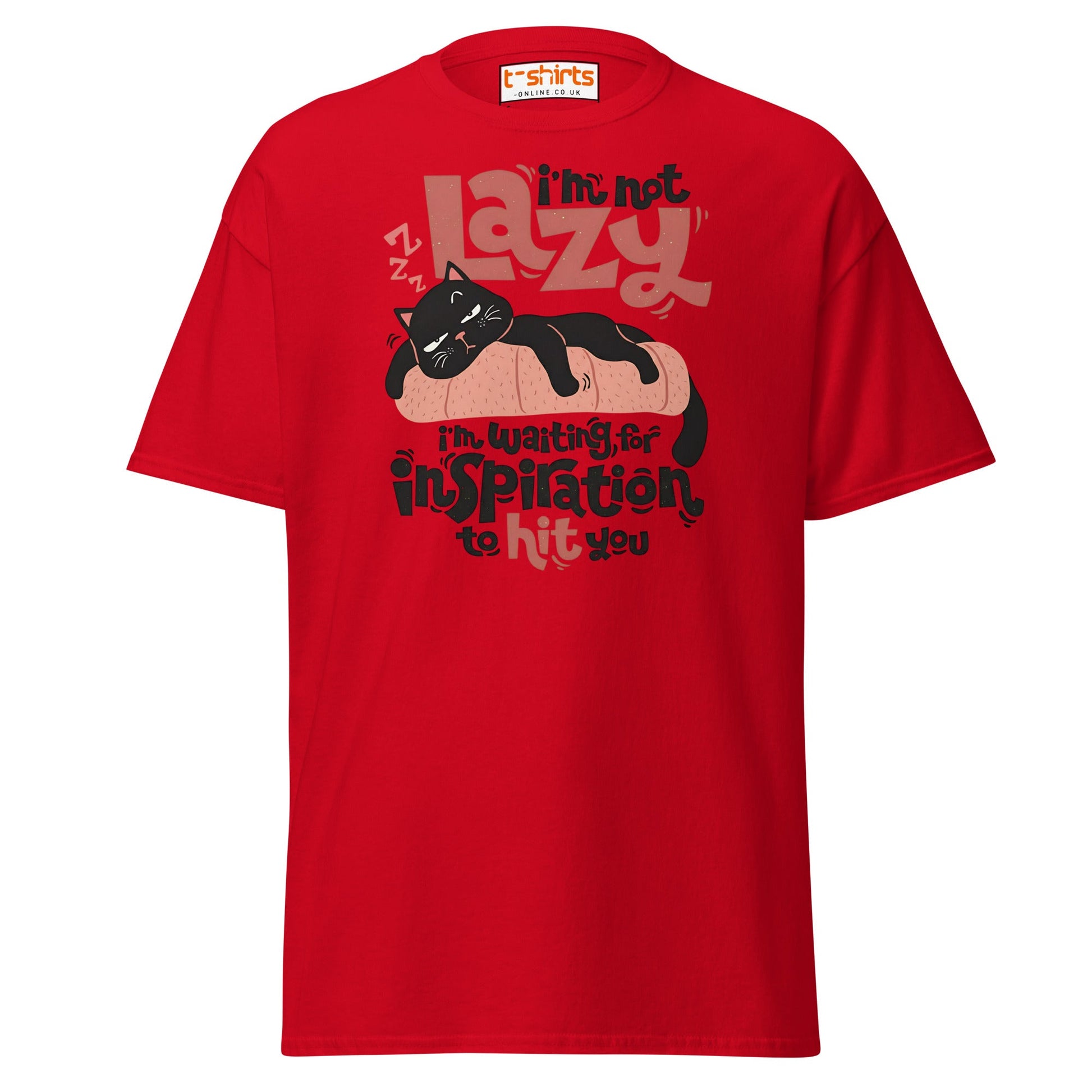 Funny Lazy Cat T-Shirt – Inspiration Humor Tee - Red - T-Shirts Online
