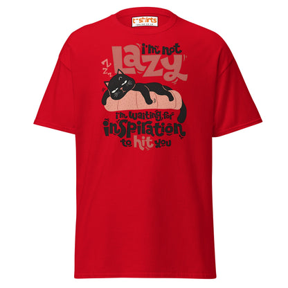 Funny Lazy Cat T-Shirt – Inspiration Humor Tee - Red - T-Shirts Online