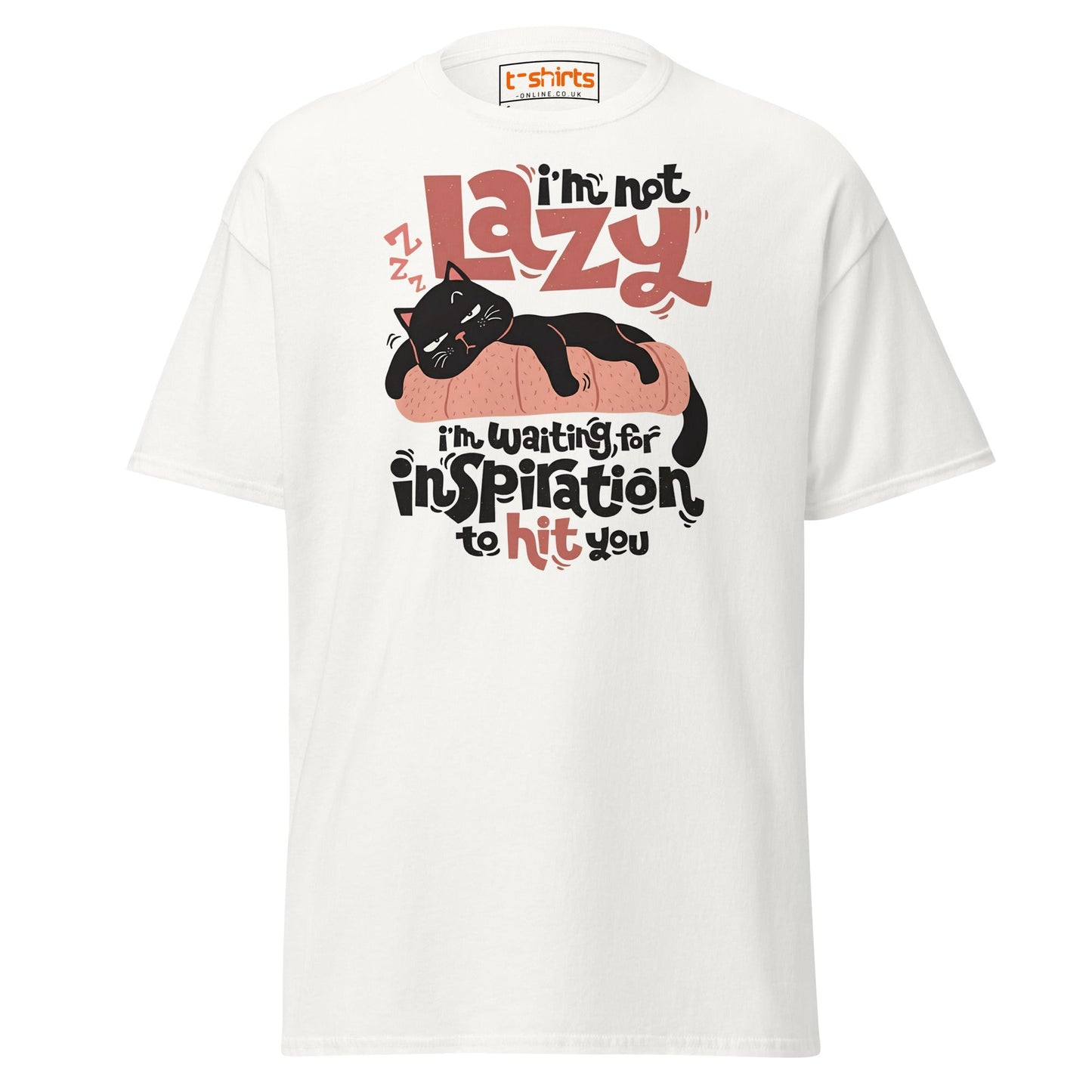 Funny Lazy Cat T-Shirt – Inspiration Humor Tee - White - T-Shirts Online