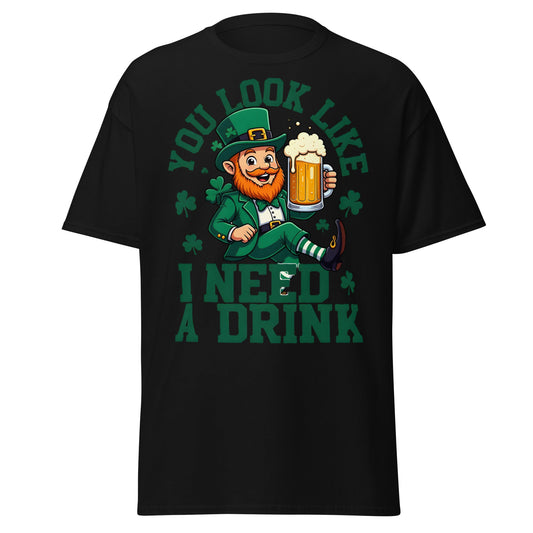 Funny Leprechaun St. Patrick’s Day Beer T-Shirt - Black - T-Shirts Online