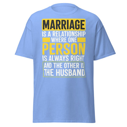 Funny Marriage Always Right Husband T-Shirt - Carolina Blue - T-Shirts Online