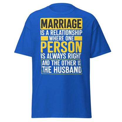 Funny Marriage Always Right Husband T-Shirt - Royal - T-Shirts Online