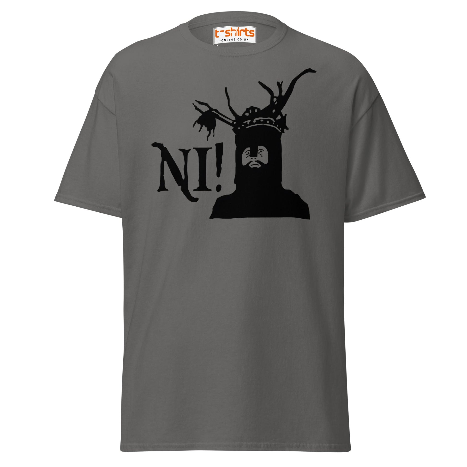 Funny Ni! Knight T-Shirt – Medieval Comedy Tee - Charcoal - T-Shirts Online