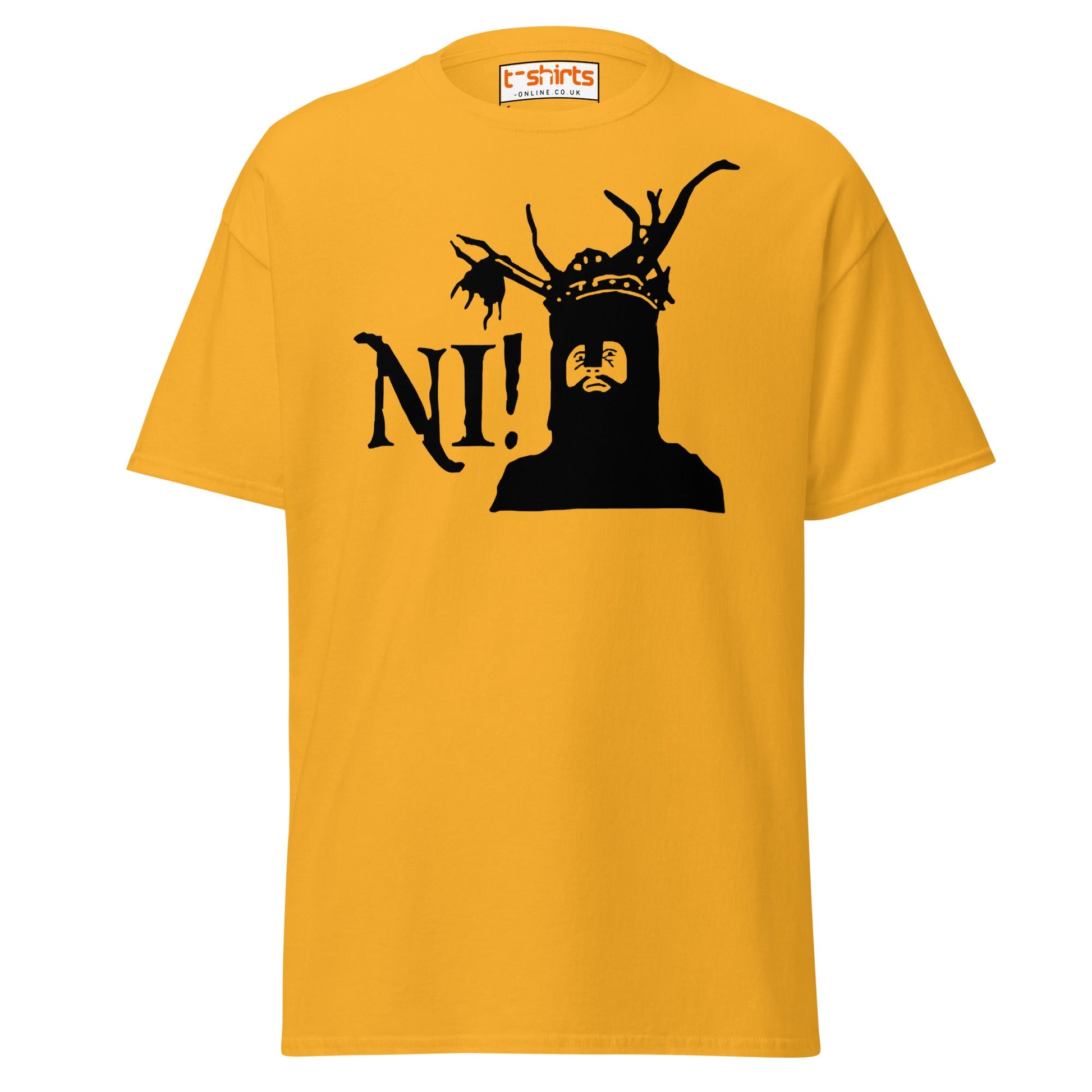 Funny Ni! Knight T-Shirt – Medieval Comedy Tee - Gold - T-Shirts Online