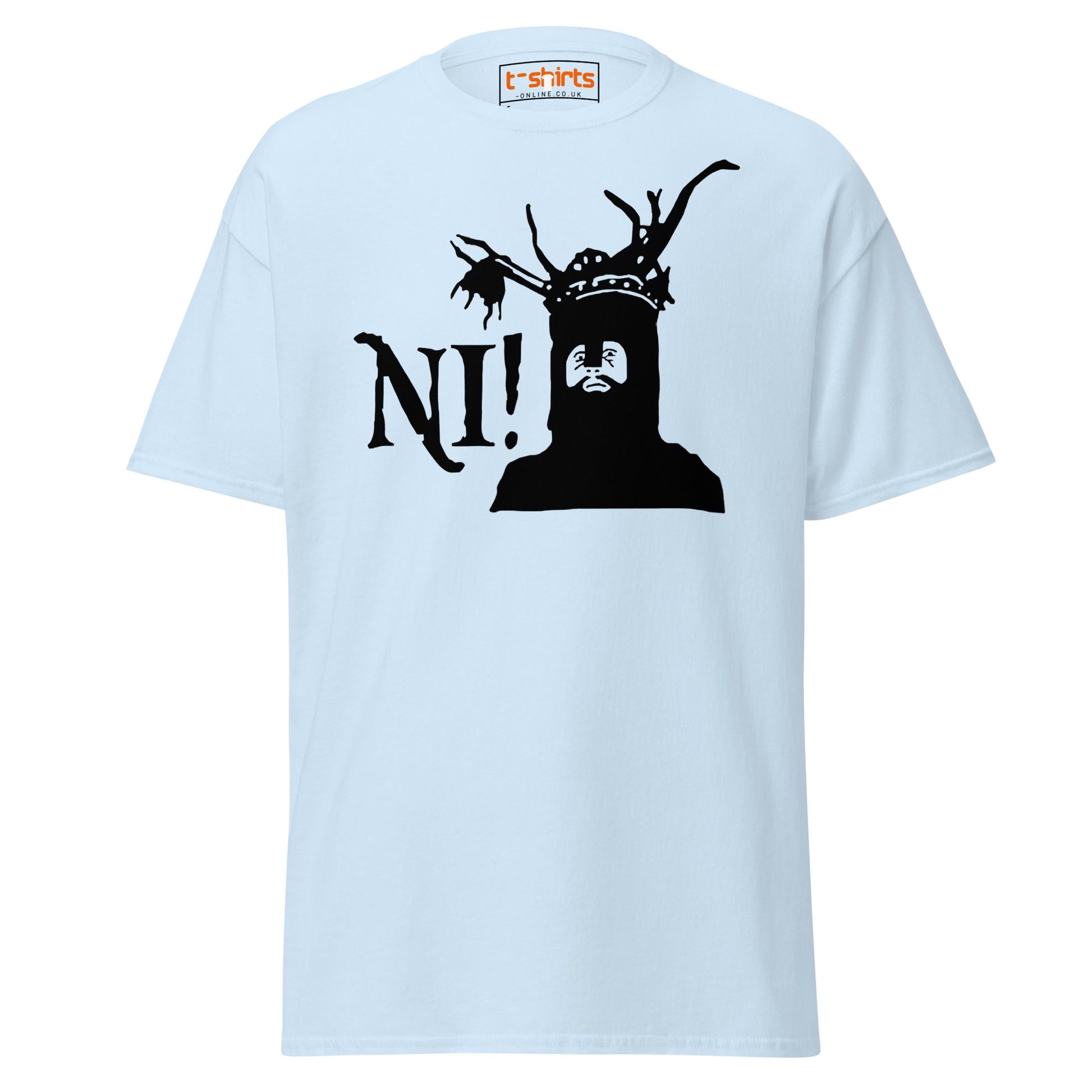 Funny Ni! Knight T-Shirt – Medieval Comedy Tee - Light Blue - T-Shirts Online
