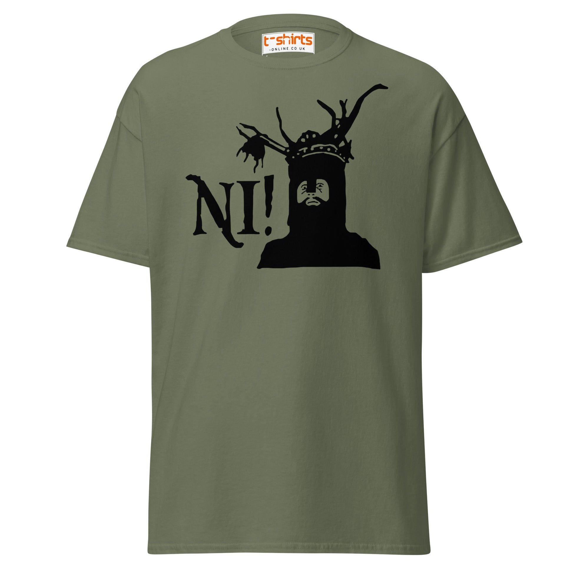 Funny Ni! Knight T-Shirt – Medieval Comedy Tee - Military Green - T-Shirts Online